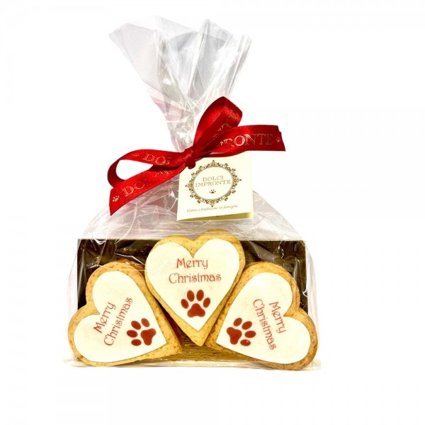 Dolci Impronte -Xmas Love - 3 Biscotti Fatti a Mano - Sacchetto 85g