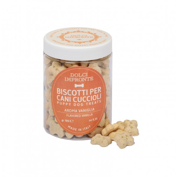 Dolci Impronte -I piccolini - Biscotti per cani cuccioli - Aroma Vaniglia - 180g