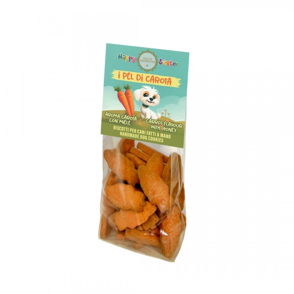 Dolci Impronte  - Pasqua - I Pel di Carota - Biscotti aroma carota e miele - gr 150 - Confezione 3 pezzi